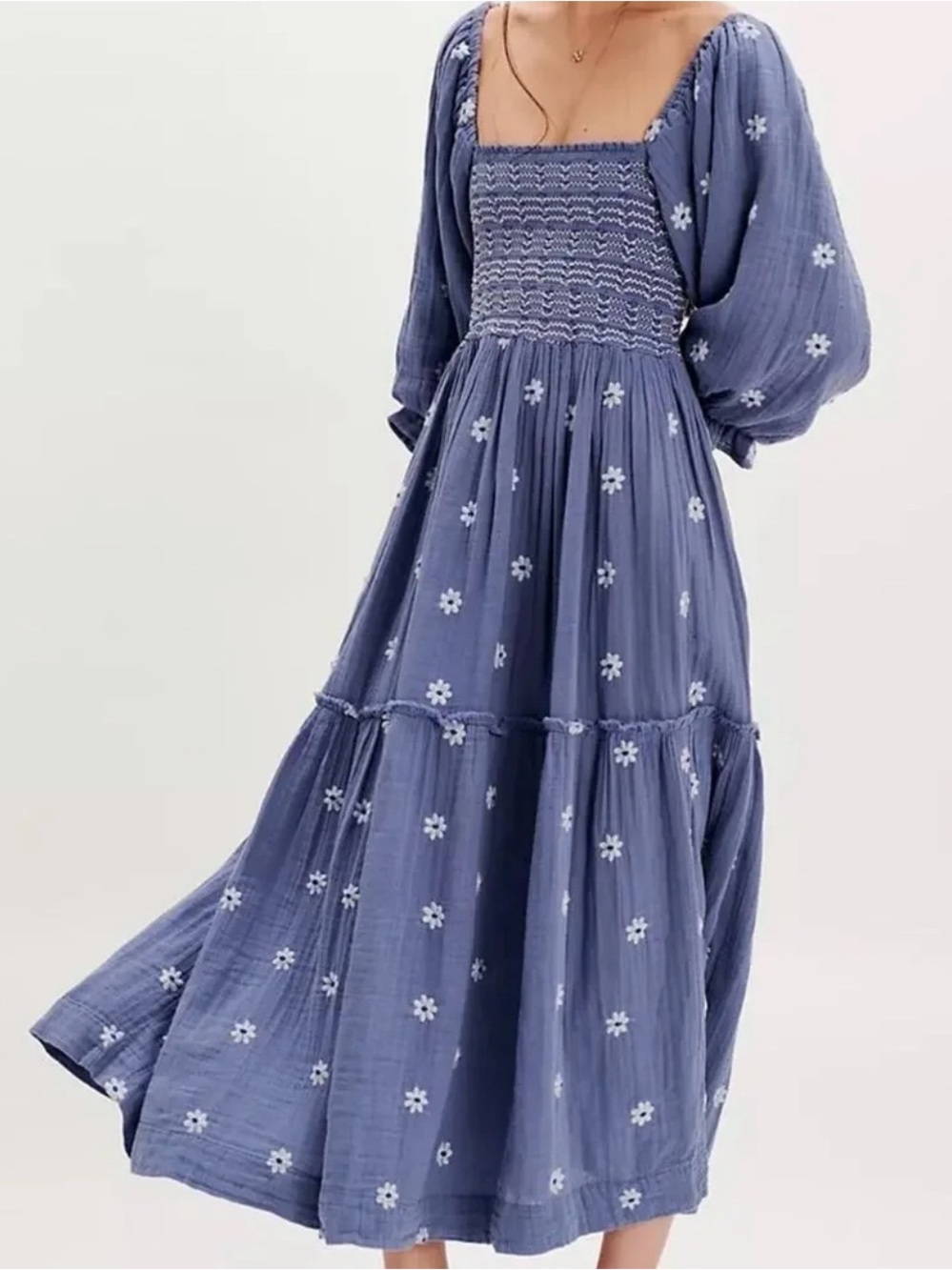 Free People Dahlia Dress in Coastal Blue XL